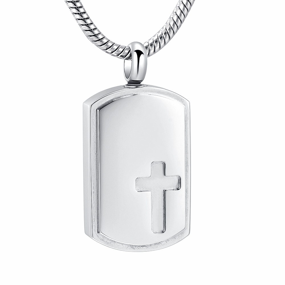 Engraved Cross Pendant - Stainless Steel | Caskets Direct