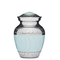 Blue Enamel & Nickel Urn - 4"