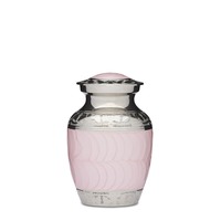 Pink Enamel & Nickel Urn - 4"