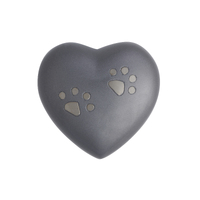 Grey Paws to Heaven Keepsake Heart Urn