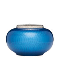 Classic Blue and Silver Candle Urn - Medium