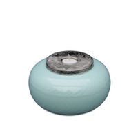Blue and Silver Candle Urn - Medium