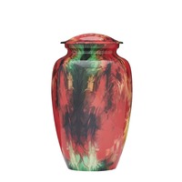 Modern Red Brush Adult Urn