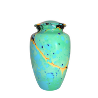 Modern Green Abstract Adult Urn