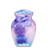 Deep Purple Watercolour Small Alloy Urn