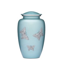 Teal Butterflies Urn Adult