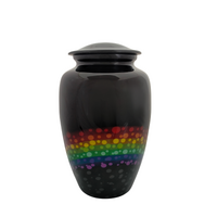 Modern Black Rainbow Alloy Urn
