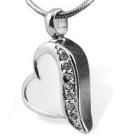 White Love Heart with basic snake chain