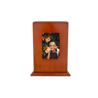 Mantle Photo Urn- Orange Wood 