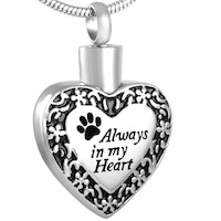 Engraved Pet Heart Pendant with premium 50cm curb chain