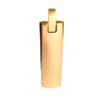 Flat Cylinder Gold Tone Pendant