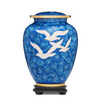 Blue Birds Returning Home Cloisonné Adult Urn