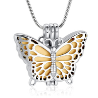 Butterfly Urn Pendant Gold Tone
