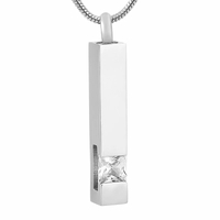 Column Pendant with Clear Stone