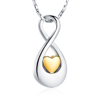 Infinity Gold Tone Heart Pendant