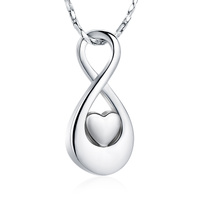 Infinity Silver Tone Heart Pendant