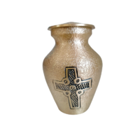 Hammered Gold Cross Urn Keepsake