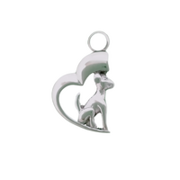 Dog on a Heart Moon Pendant
