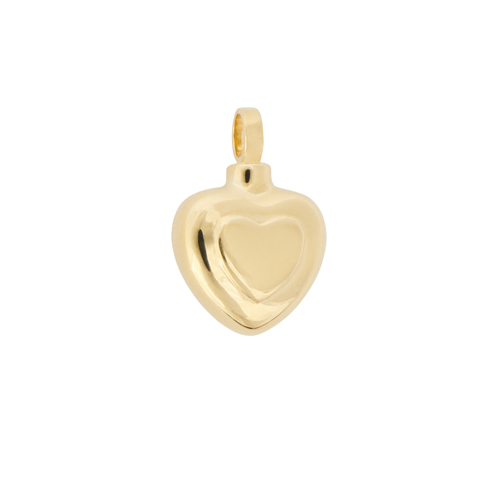 14K Yellow Gold Puffy Heart Charm